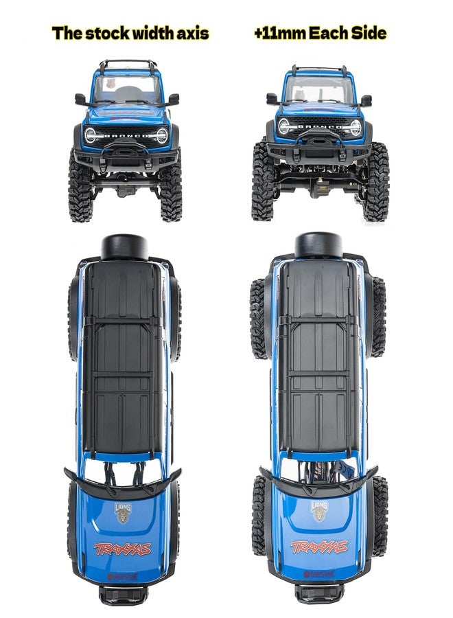 RampCrab Axle widening Upgrade Parts for TRX4M, 11mm Wider on Each Side (Front & Rear), Brass Upgrades Parts for TRX4m RC Crawler Car, Fit for 1/18 TRX4-M Unlimited Trail Buggy, Ultra 11 - Image 4